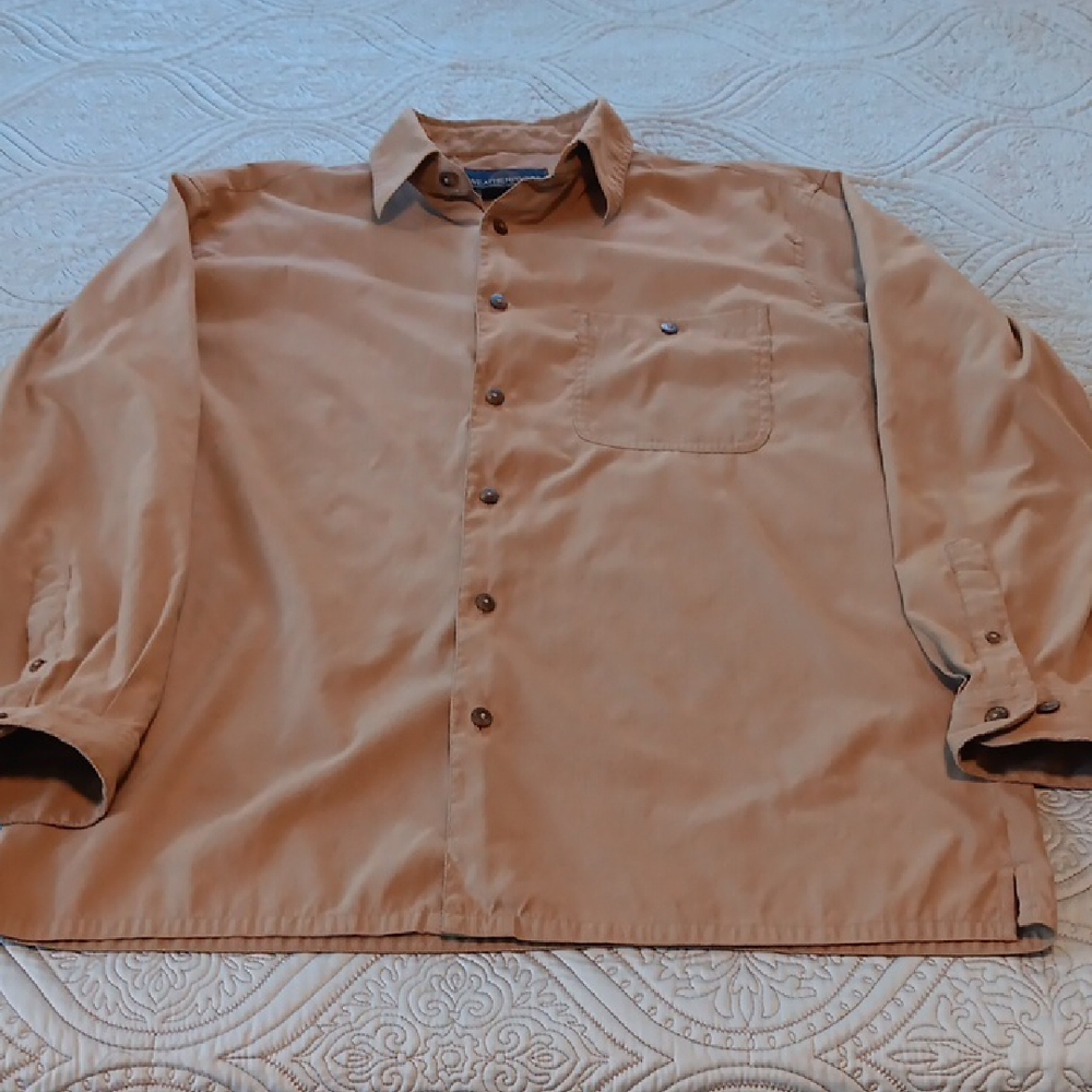 Weatherproof Men's Tan Button-Up‎ Shirt